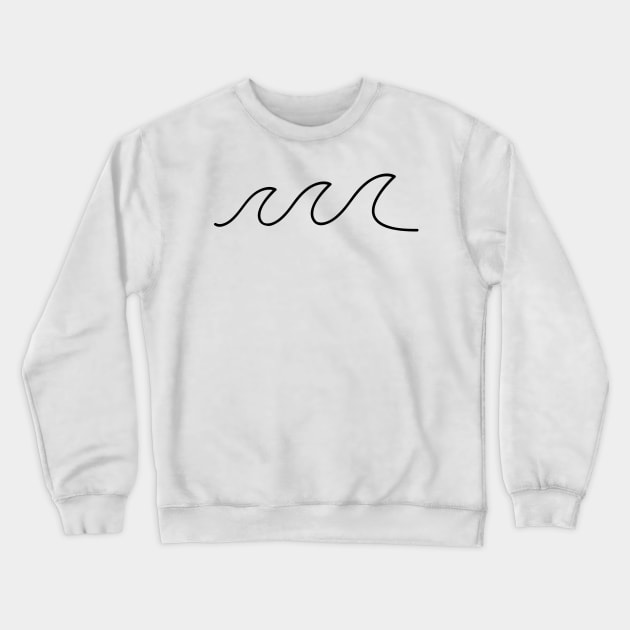 The Wave Outline Mountain Waves With Snow Capped Cool Nature Crewneck Sweatshirt by mangobanana